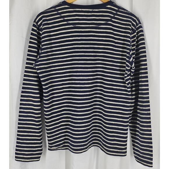GANT RUGGER “THE BRETON” MEN’S LONG SLEEVE SHIRT – NAVY/WHITE STRIPES – SIZE M - Picture 3 of 11